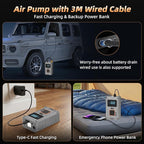 Tire Inflator,150 PSI, Air Compressor, Car Tire Pump, Air Pump for Car Tires, Bike Inflator, Car Accessories for Cars, Motorcycles & Bikes