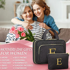 Gifts for Women, Initial Toiletry Makeup Bag Hanging Cosmetic Organizer with Embroidery Letter Personalized Nurse Teacher App