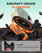 A2C Alloy Magnetic Golf Cart Phone Holder for MagSafe iPhone, Unique Golf Gifts for Men Women Golfers, Golf Gift for Him Her Husband, Golf Accessories Essentials Gadgets Fits EZGO, Club Car (Orange)