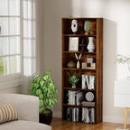 Wooden 6 Tier Book Shelf,6 Cube Storage Organizer,6 Tier Low Bookcase Storage Display Organizer, 64 Inch Versatile Cubes Shel