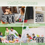 Reusable Grocery Bags Heavy Duty Shopping Bags Foldable Large Tote Bags with Long Handles & Hard Bottom