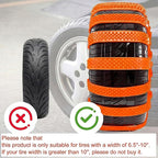 12 Pcs Heavy Duty Anti Skid Snow Tire Chains, Nylon Winter Snow Tracks with 2 Gloves and 1 Hook, Universal Emergency Car Tire