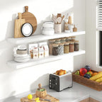 48 Inch Floating Shelves, 8 Inch Deep Floating Shelves for Wall, Hanging Shelf with Invisible Brackets, Deep Shelves for Bath