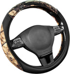 Mossy Oak Camo Steering Wheel Cover - PU Leather and Cotton Twill, Universal Fit 14 1/2 inches to 15 inches - Officially Lice
