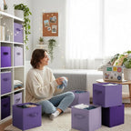 Cupic Cupid 11 Inch Storage Cube, Fabric Cube Storage Bin with Handles, Storage Cube Organizer for Clothes and Toys, Collapsi