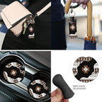 13 Pack Automobile Interior Sets Car Seat Cover Set with Steering Wheel Seat Belt Strap Cover Armrest Pad Southwest Aztec Tribal Coasters Keychain Chapstick Holder Universal Fit SUV Sedan