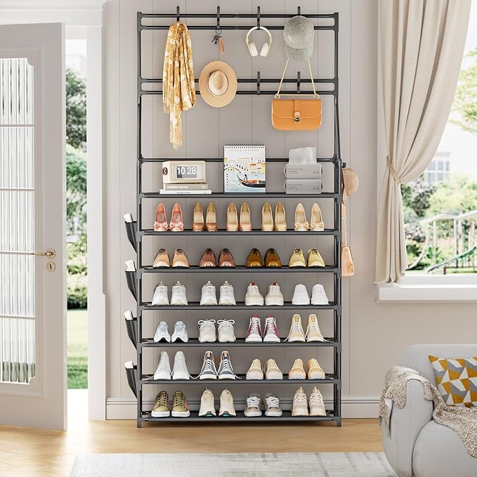 OYREL Shoe Rack 7 Tier Sturdy Shoe Racks for Closet Shoes Organizer for 28-35 Pairs Large Capacity Shoe Storage Rack with Mul