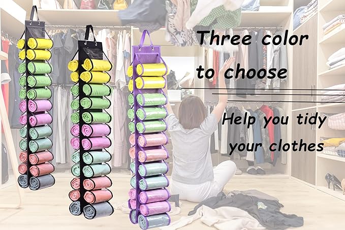Legging Storage Bag Storage Hanger Can Holds 24 Leggings or Shirts Jeans Compartment Storage Hanger, Foldable Leggings Organi