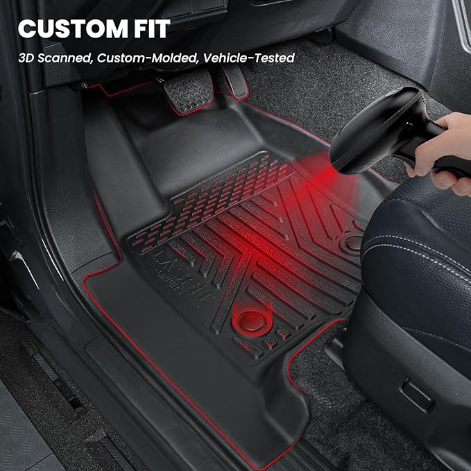 LASFIT Floor Mats for Toyota 4Runner 2025 (Only fit Hybrid) wtih Trunk mat&backrest mat, All Weather TPE Custom Fit Floor Liner for 4 Runner TRD/Limited/Platium 6th gen Front&Rear Car Mats, Black
