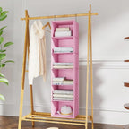 Hanging Closet Organizer, Easy Mount Foldable 6-Shelf Hanging Closet Wardrobe Storage Shelves, Clothes Handbag Shoes Accessor