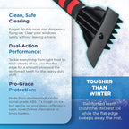 RevHeads Ice Scraper for Car Windshield & Windows - Tough Reinforced Plastic Handle - Chisel Side for Frost, Claw Side for ICY Chunks
