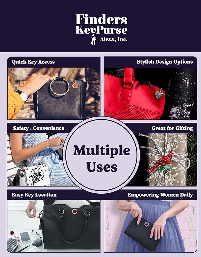 Women’s Bag Charm Key Finder, Car Keychain Hook, Cute Purse Organizer & Tote Bag Accessories, Gifts for Mom - Slim Pickings