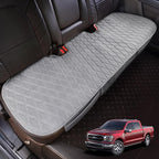 Universal Grey Anti-Slip Rear Car Seat Cover Size L - Faux Linen Bottom Bench Seat Cushion Fits Most of Vehicles Cars Truck S
