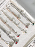 Coward 20 Hooks Necklace Organizer Jewelry Box, Dustproof Necklace Display Holder Case, Beige Velvet Necklace Display Tray Ca