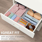 Criusia Drawer Organizer Clothes, 8 Pack Underwear Drawer Organizer, Foldable Closet Organizers and Storage Dresser Drawer Di