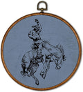 KSDUT Western Cowboy Horse Blue Wall Art Decor - Brown Bucking Southwestern Wall Art Canvas Frame Hanging Prints, Mid Century