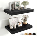 Fun Memories Black Floating Shelves for Wall - 10 x 16 Floating Shelf - Rustic Wood Storage Shelf - Wall Shelves with Invisib