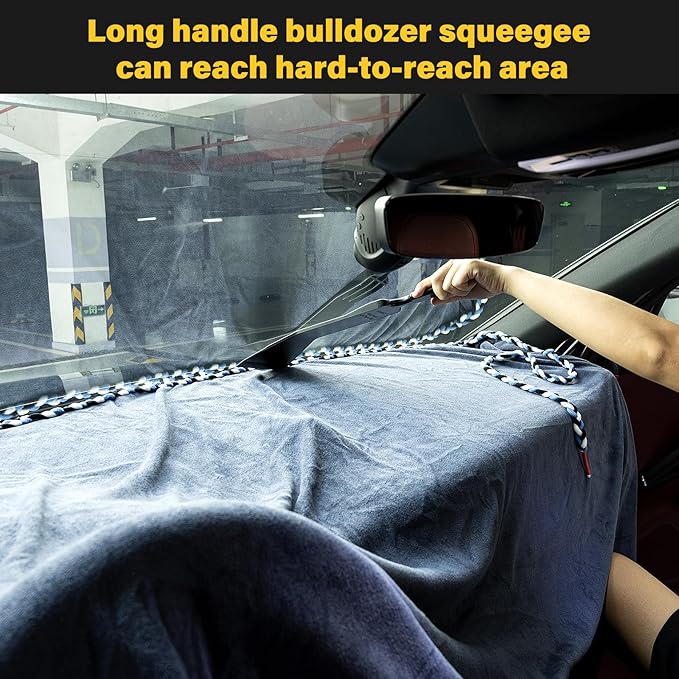 Gomake Window Tint Dash Cover Towel Absorbent Car Dashboard Protection Microfiber Towel Strand Soak Rope Car Windshield Back Window Tinting Tools with Bulldozer Squeegee Scrubber Paddle Squeegee
