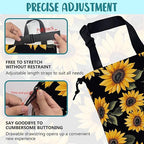 Car Garbage Bag Retro Yellow Sunflowers Hanging Canvas Car Trash Bag Drawstring Car Back Seat Organizer for Car Back Front Seat Console with Adjustable Buckle