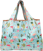 allydrew Large Foldable Tote Nylon Reusable Grocery Bags, 5 Pack