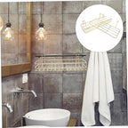DECHOUS 2Pcs Gold Wire Basket Wall Mounted Shelves Stylish Grid Wall Organizers for Flower Pots Decor Easy Installation Stora