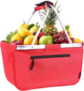Picnic Basket, SIYUAN Collapsible Shopping Basket 24L Portable Grocery Basket with 2 Handles Reusable Folding Market Basket L