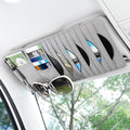 alpmosn Sun Visor CD Case Holder for Car - Multi-Function Visor Organizer with CD/DVD Storage, Eyeglass Clip, Card Slots & Pen Holder, Durable Leather Car Accessories (Grey)