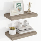 16 Inch Floating Shelves, 3D Textured Wood Grain, 16"x9.25"x1.5" Inch Deep Floating Shelves for Wall, Wooden Shelves for Bath