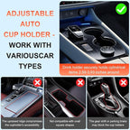 2-in-1 Car Cup Holder Expander, Upgraded Cup Adapter for Car with Offset Option,Phone Holder - Adjustable Base,Versatile Car 