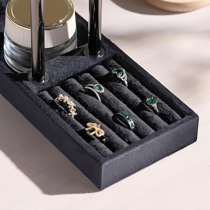 bussdis 2 Tier Bracelet Holder Display - Detachable T Bar Black Velvet Bracelet Holder, Jewelry Holder Organizer for Bracelet