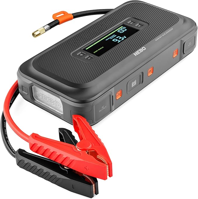 NEBO Assist Air 2500XP+ Jump Starter and Air Compressor | 4-in-1 2500 Amps Car Jump Starter, Air Compressor 150 PSI,