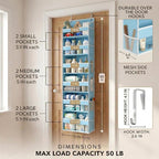 HOMELUX THEORY UPGRADED 6 Tiers Over The Door Organizer Hanging - 100D EXTRA THICK & 50lbs HUGE CAPACITY, 12 Side Mesh Pocket