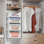 Sorbus Shelf Organizer - Closet Shelf Organizer for Clothes, Closet, Bathroom, Kitchen, Garage - Plastic Stackable Shelf Orga