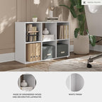 Signature Design by Ashley Onita Modern 3-Tier Floor Standing 6 Cube Organizer for Living Room, Wood, Works with 10.5 W x 10.