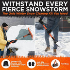 RoofPax 55" Ice Scrapers for Car Windshield and 270° Pivoting Non-Scratch Snow Brush Winter Car Kit with Snow Shovel Snow Brush for Cars and Snow Scraper with Extendable Snow Shovel for Car