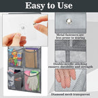 2 Pack Hanging Locker Organizer Wall Mounted Shoes Rack Cabinet Storage Bags with Adhesive Hooks Closet Hanging Space Saving 