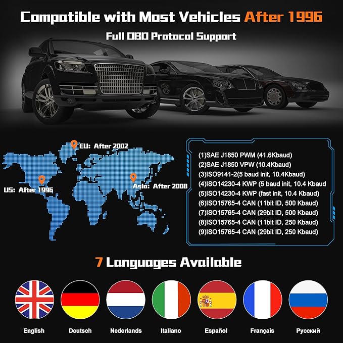 Zmoon OBD2 Scanner Diagnostic Tool, Vehicle Check Engine Code Readers with Reset & I/M Readiness & More, Car OBDII/EOBD