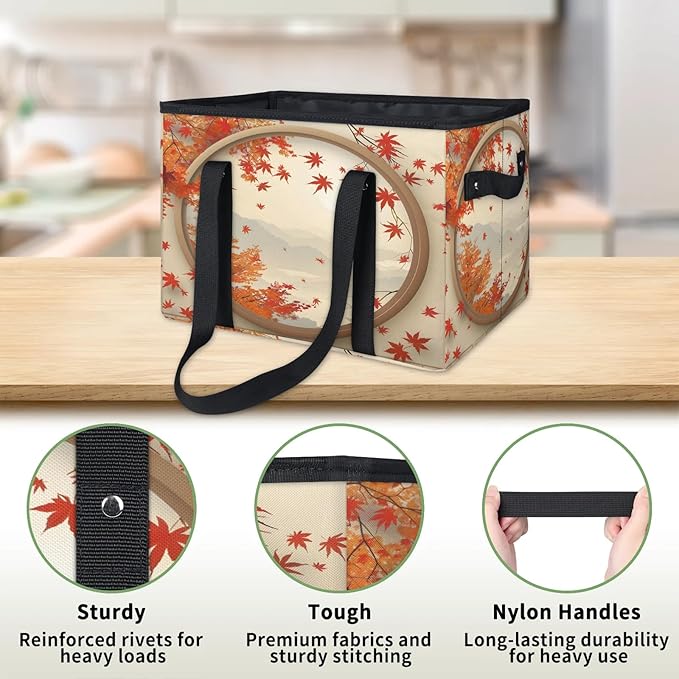 Reusable Grocery Bag, Foldable Large Shopping Tote Bag for Groceries Kitchen Picnic Car Trunk