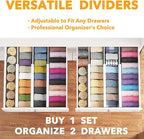 SpaceAid Bamboo Dresser Drawer Dividers 6 Pack, (Need 4.65" Deep Drawer) Adjustable 12.5“-17” Organizers, Expandable Organiza