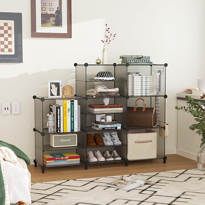 AWTATOS Closet Organizer 8 Cube Storage Shelves Clothes Organizers Stackable Cubby Shelving for Closet Bedroom Living Room Gr