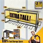 Spampur Power Tool Organizer for Tool Storage, Drill Holder Wall Mount with Screwdriver Organizer, Tool Holder for Garage Wal