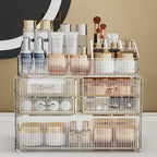 ZHIAI Stackable Organizer, Acrylic Cosmetic Organizer for Dresser, Vanity, Kitchen Cabinet, Bathroom, Under Sink, Home Organi