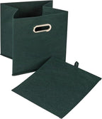 Household Essentials Foldable Fabric Storage Cubes 6-Pack – 11x11x11 Stackable Non-Woven Bins with Chipboard Sides & Grommet 