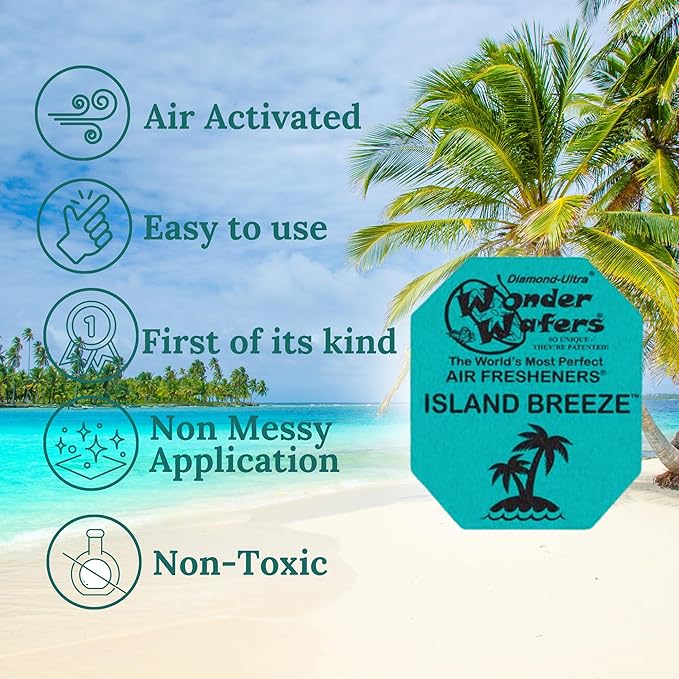Wonder Wafers 250 Count Unwrapped Automobile Professional Use Air Fresheners Car and Truck Detail (Island Breeze)