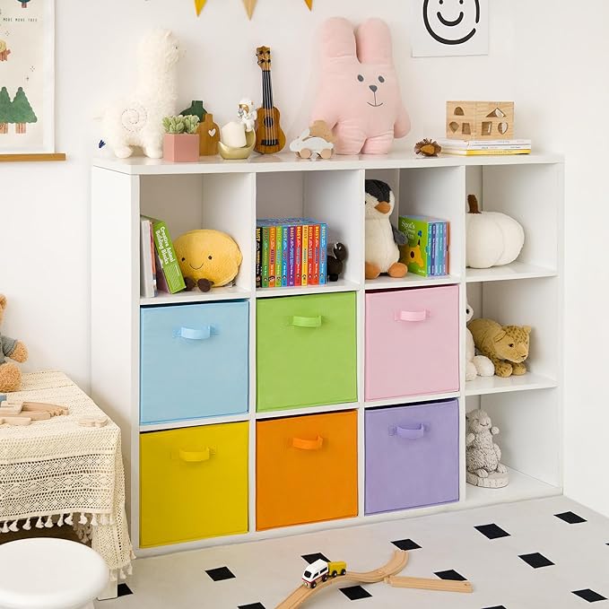 GRANNY SAYS 13 Inch Cube Storage Bins, Colorful Cube Storage Organizer, Fabric Storage Bins, Storage Cubes for Shelves, Close