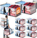 BlissTotes 8-Pack Large Moving Bags with Backpack Straps & Strong Zippers, Heavy-Duty Storage Bags Moving Boxes for Space Sav