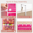 Criusia Over the Door Hanging Organizer, Extra-Large Door Storage Organizer with 4 Deep Mesh Pockets, Space-Saving Hanging St