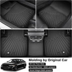 Powerty Floor Mats for 2022-2025 2026 Honda Civic Sedan/Hatchback/Sport/2023-2025 Acura Integra Accessories All Weather Floor Liner 3D TPE 1st & 2nd Row Floor Mat Heavy-Duty Floor Liners