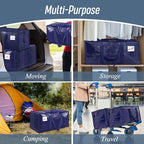 6 Pack Extra Heavy Duty Large Moving Bags with Strong Zipper & Comfortable Handles, Sturdy & Durable Clothes Storage Bags Tot