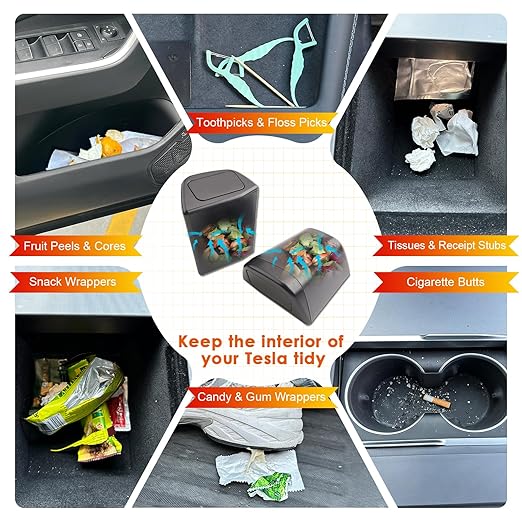 for Toyota RAV4 Trash Can for 2019-2025 Toyota RAV4 Small Car Trash Bin for Side Door RAV4 Front Door Trash Garbage Bin w/Lid for Toyota RAV4 Accessories (RAV4 Left & Right Side)